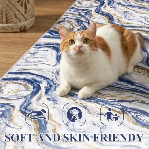2x8 Washable Modern Abstract Runner Rug Non-Slip for Hallways