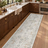 GENIMO 2'6"x12' Washable Runner Rug Non Slip for Hallway, Gray Beige