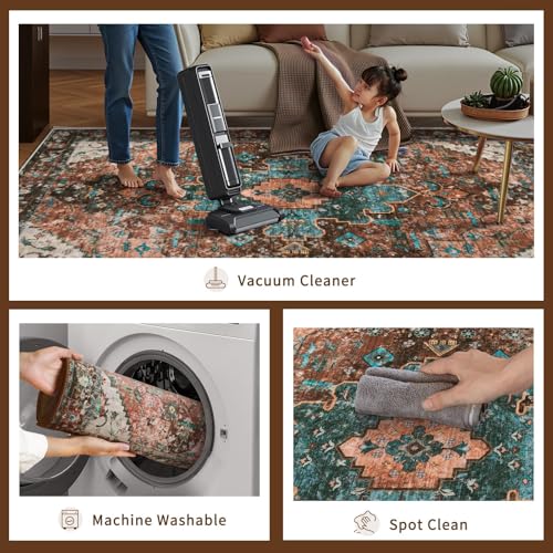 Ciicool Washable 2x3 Entry Rug, Small Rugs for Entryway Kitchen Bathroom Door Mat Indoor Entrance, Non Slip Rubber Backing, Stain & Fade Resistant,Oriental Low-Pile Throw Carpet