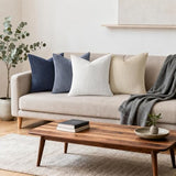 Mecatny Corduroy Decorative Throw Pillow Covers 12x20 Set of 2 Deep Blue