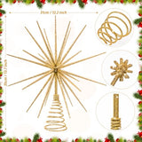 13.7 Inch Gold Christmas Tree Topper - 3D Burst Gold Tree Topper, Exploding Star Christmas Tree New Year Holiday Tree Decoration