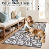 Indoor Door Mat 3x5ft, Absorbent Muddy Mats for Dogs, Low-Profile Entrance Large Welcome Mat with Non-Slip Rubber Backing, Washable Runner Carpet for Hallway,Entryway,Kitchen(Grey)