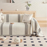 DREAMINGO Couch Cover for Armchair Reversible Chenille Chair Sofa Protector Washable Couch Cover Blanket for Living Room Striped Jacquard Recliner Furniture Slipcover 71"x71"