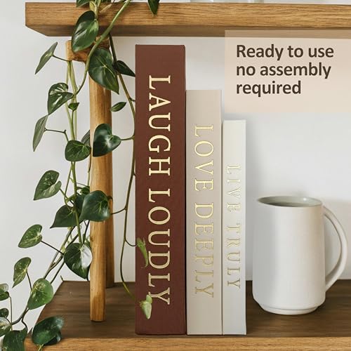 Aesthetic Decorative Books, Set of 3 Linen Fake Book, Faux Book Boxes for Coffee Table, Photo Organization, and Keepsake Storage