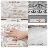 6x9 Area Rug for Living Room, Beige White Throw Carpet for Bedroom
