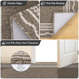 Indoor Door Mat 2x3ft, Absorbent Dog Muddy Paws Mats, Low-Profile Entrance Small Runner Carpet with Non-Slip Rubber Backing, Washable Inside Welcome Mat for Hallway,Entryway,Kitchen (Brown)