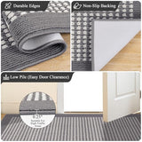 Indoor Door Mat 24" X 36" Absorbent Dog Muddy Paws Mat Low-Profile Entrance Small Runner Rug with Non-Slip Rubber Backing Machine Washable Inside Welcome Mat for Entryway,Kitchen(Grey)