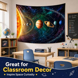 Outer Space Planet Tapestry, Universe Galaxy Solar System Earth Art Tapestries Wall Hanging for Men Kids Bedroom College Dorm Living Room Office Science Decor 40X30", Cool Hippie Poster Blanket