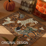 jinchan 2x3 Cute Area Rug Kids Washable Fun Rug Earthy Brown Starlit Boho
