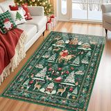 Christmas Rug 4x6 Area Rugs for Living Room Bedroom, Green