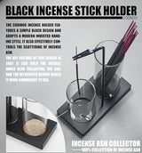 2 in 1 Incense Holder for Sticks Incense Burner Holder with Storage,Glass Upside Down Incense Holder for Sticks with Glass Ash Catcher for Meditation Yoga Spa Room Home Decor[Black]