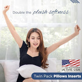 Martex 2-Pack Decorative Throw 12" x 12" Pillow Inserts– Soft, Supportive & Fluffy Cushion Fillers – Poly-Cotton Blend Cover with Plush Polyester Fill – Perfect for Sofa, Bed & Living Room – White