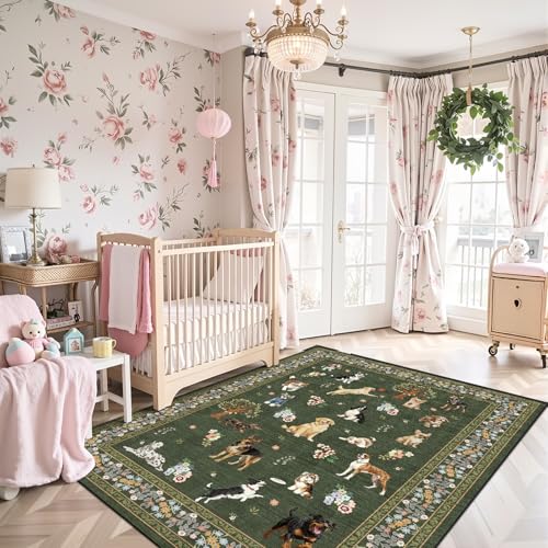Dog Machine Washable Rug 3x5 for Bedroom Entryway