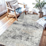 Washable Abstract Rug Entryway 3x4: Non Slip Ruuner for Kitchen Blue Grey