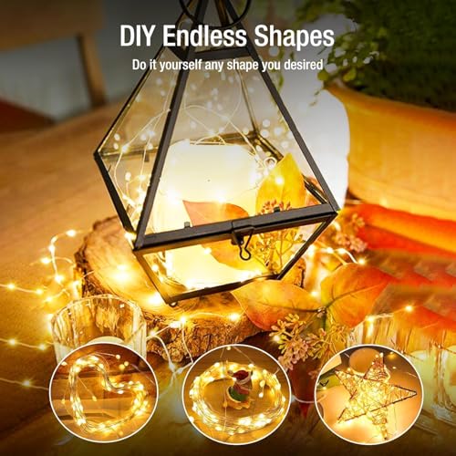 4 Pack LED Fairy Lights Battery Operated 20FT 60 LEDs Silver Wire String Lights Twinkle Lights Starry Fairy Lights for Bedroom Christmas Wedding Party Indoor Outdoor Decorations, Warm White