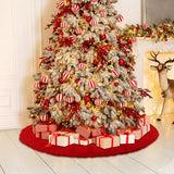 YUJUN 48 Inches Christmas Knitted Tree Skirt Decorations Xmas Large Red Chunky Cable Farmhouse Thick Rustic Tree Skirt for Merry Christmas Tree Holiday Home Party Decoration
