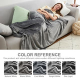 Hansleep Fleece Grey Throw XL Blanket, Super Soft Flannel Fuzzy Plush Cozy Blanket for All Seasons, Grey, Throw XL 50x70 Inches