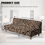 Leopard Print Couch Cover Stretch Futon Slipcover Foldable Armless Sofa Cover with Elastic Bottom Aesthetic Furniture Protector Foldable Couch Pet Covers for Sofa
