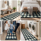 Lahome Checkered Kitchen Rugs Non Slip Washable 2x6 Hallway Bathroom Runner