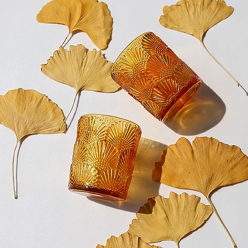 Woho 12pcs Amber Votive Candle Holders, Tealight Holder for Thanksgiving