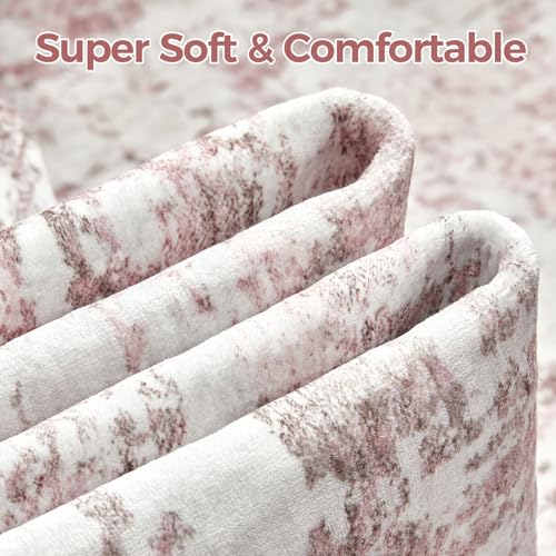 3x5 Runner Rug, Abstract Washable Hallway Rugs, Pink