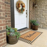 LEEVAN Outdoor Door Mat 2'x3' Washable Welcome Mat Woven Black and White Entryway Rug Farmhouse Front Porch Decor Outside Entrance Striped Outdoor Floor Mats