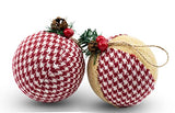 12 Piece Rustic Christmas Tree Ornaments, Farmhouse Christma Decoration, Natural Jute Burlap Christmas Ball