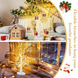 Macarrie 6 Pcs Birch Tree with LED Lights Christmas Wedding Decorations Tabletop Lighted White Mini Artificial Branches Battery Powered or USB Twinkling Table Centerpiece Indoor Gift (18 Inch)