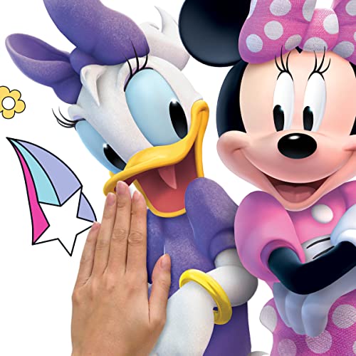 RoomMates Disney Minnie Mouse Giant Peel and Stick Wall Decals with Alphabet, 130 Decal Set, Vinyl, Removable Repositionable, No Sticky Residue, For Renters and Homeowners