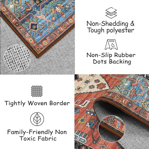 Boho Long Rugs for Hallway, 2.5x12 Carpet Runners for Hallway 12ft Ultra Thin, No Shedding Printed Long Kitchen Stair Runner Rug for Bedroom Bathroom