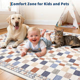 GarveeHome 10x13 Area Rug for Large Living Room Modern Colorful Checkered
