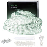 50ft/15m Plug in LED Rope Lights, 540 Daylight White LEDs, 110V, Waterproof,Connectable, Power Socket Connector Fuse Holder, Indoor/Outdoor Use, Ideal for Backyards, Decorative Lighting