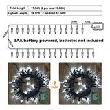 BrizLabs White Christmas Lights, 2 Pack 17.94ft 50 LED Battery Christmas String Lights with Timer, 8 Modes Christmas Tree Lights Indoor Outdoor Christmas Mini Lights for Christmas Tree Wedding Home