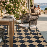 Lahome Checkered Easy Jute Outdoor Patio Rug, 8x10 Living Room Rug Washable