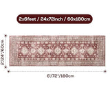 2x6 Runner Rug Washable Non Slip Floor Mat for Entry, Hallway, Burgundy