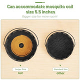 Portable Iron Mosquito Coil Holder with Handle Round Heat-Resistant Incense Holder (Black)