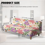 Armless Sofa Covers Elastic Futon Cover Non Slip Futon Sofa Slipcover with Elastic Bottom Stain-Resistant Pet Friendly Furniture Protector for Cats Dogs, Lily Floral Pin Violet