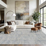 8x10 Area Rugs for Living Room Large Washable Rug, Blue/Beige