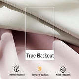 Pink Blackout-Curtains for Bedroom Pom Pom Thermal Insulated 100% Full Blackout Curtain Panels for Girls Baby Nursery Room 84 inch Energy Efficient Window Drapes for Kids 52"w x2 Panels Rod Pocket