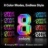 JALL 16" Large Digital Wall Mount Clock, Count Down Timer, Alarm, Big LED, RGB Color, DST, Temperature for Living Room Classroom Desk, Xmas, Birthday Gift for Senior Mom Dad (Black, 16 inches)