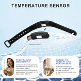 Black Vibrating Alarm Wristband for Heavy Sleepers with Body Temperature Monitoring Waterproof Noiseless Silent Shock Watch USB Rechargeable for Students Sports Won’t Wake Your Partner
