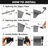 Artpuch Patio Shades Roll Up Outdoor Roller Shade (7'Wx8'H), Cordless Exterior Roller Blinds Cloth for Porch Pergola Gazebo, Gray