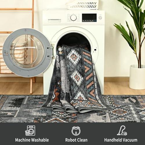 Runner Rug 2x5 Western Rugs Runner for Hallway Entryway,Gray