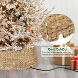 5-Piece Rattan Christmas Tree Collar - 26" Rustic Farmhouse Tree Skirt- Xmas Tree Base Cover for Christmas Decoration- Woven Holiday Tree Ring Accessory for Home, Living Room (Natural, 26 in)