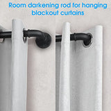 Industrial Curtain Rod, 1 Inch, Black, Rustic Finish, Steel, 30-144 inch curtain rod, Ceiling & Wall Mounted