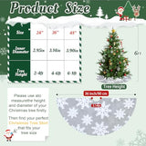 Grey White Tree Skirt Snowflakes Tree Skirts 36 Inch Large Christmas Tree Skirts Luxury Floor Mat for Xmas Tree Skirt Christmas Tree Decorations