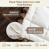 MYSKY HOME Couch Covers for 3 Cushion Sofa Pet Friendly, Couch Cover for Dogs, Sofa Covers for Pets Washable, Soft Non-Slip Sofa Slipcovers Furniture Protector Covers, Chococlate, 27.6" x 70.9"