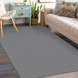 KOZYFLY 3x5 Washable Area Rug, Non Slip Woven Indoor Entryway Rug, Grey