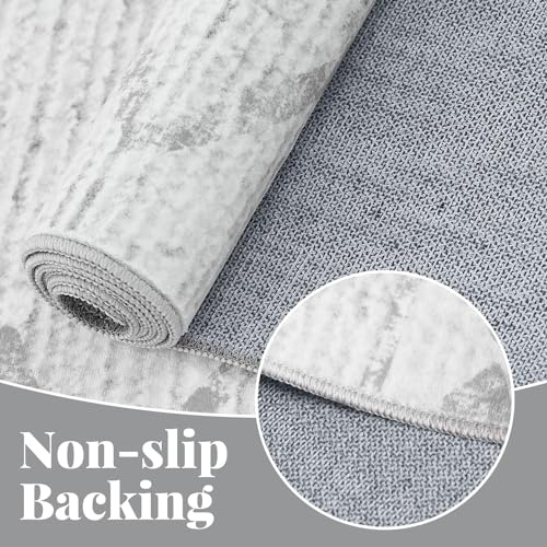 jinchan Runner Rug 3x8 Moroccan Geometric Hallway Area Rug, Geo Grey