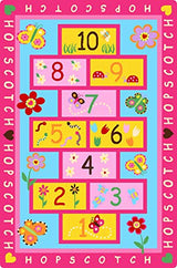 HUAHOO Pink Girls Rug - Hopscotch, Children's, Baby Nursery, Kids, Carpet - Girls Bedroom, Playroom, School Classroom, Learning, Educational (31.5''x47'')